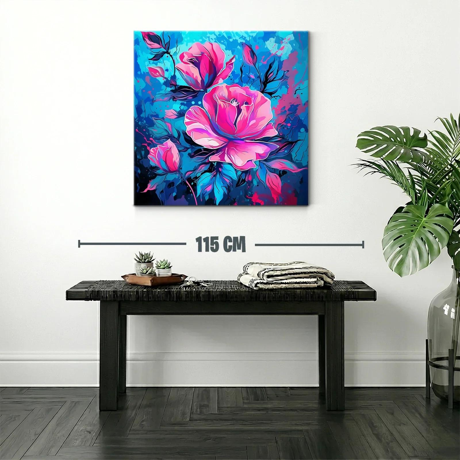 Flores vibrantes con tonos rosas y azules intensos — miniatura 2