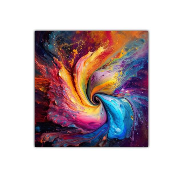 Explosión colorida en espiral vibrante y dinámica