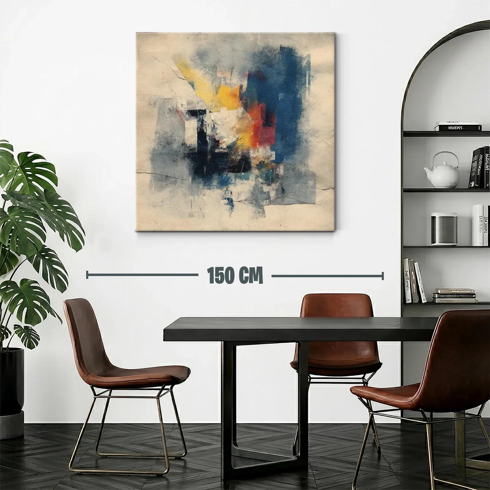 Composición abstracta con tonos cálidos y fríos mezclados — miniatura 2