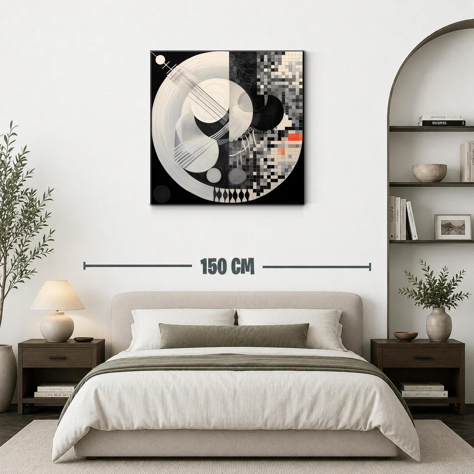 Composición abstracta en blanco y negro con toque naranja — miniatura 3