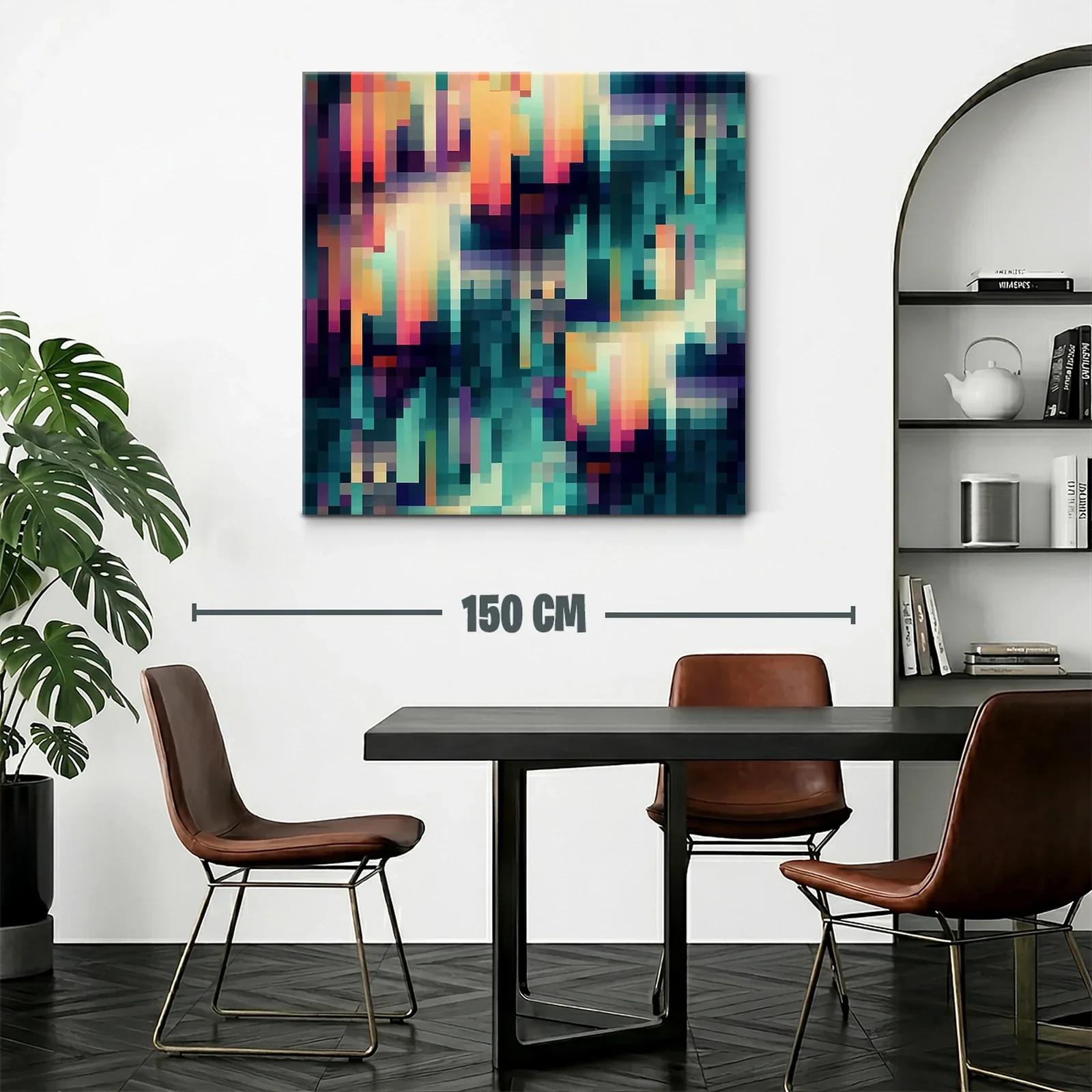 Composición abstracta en tonos cálidos y fríos vibrantes — miniatura 2