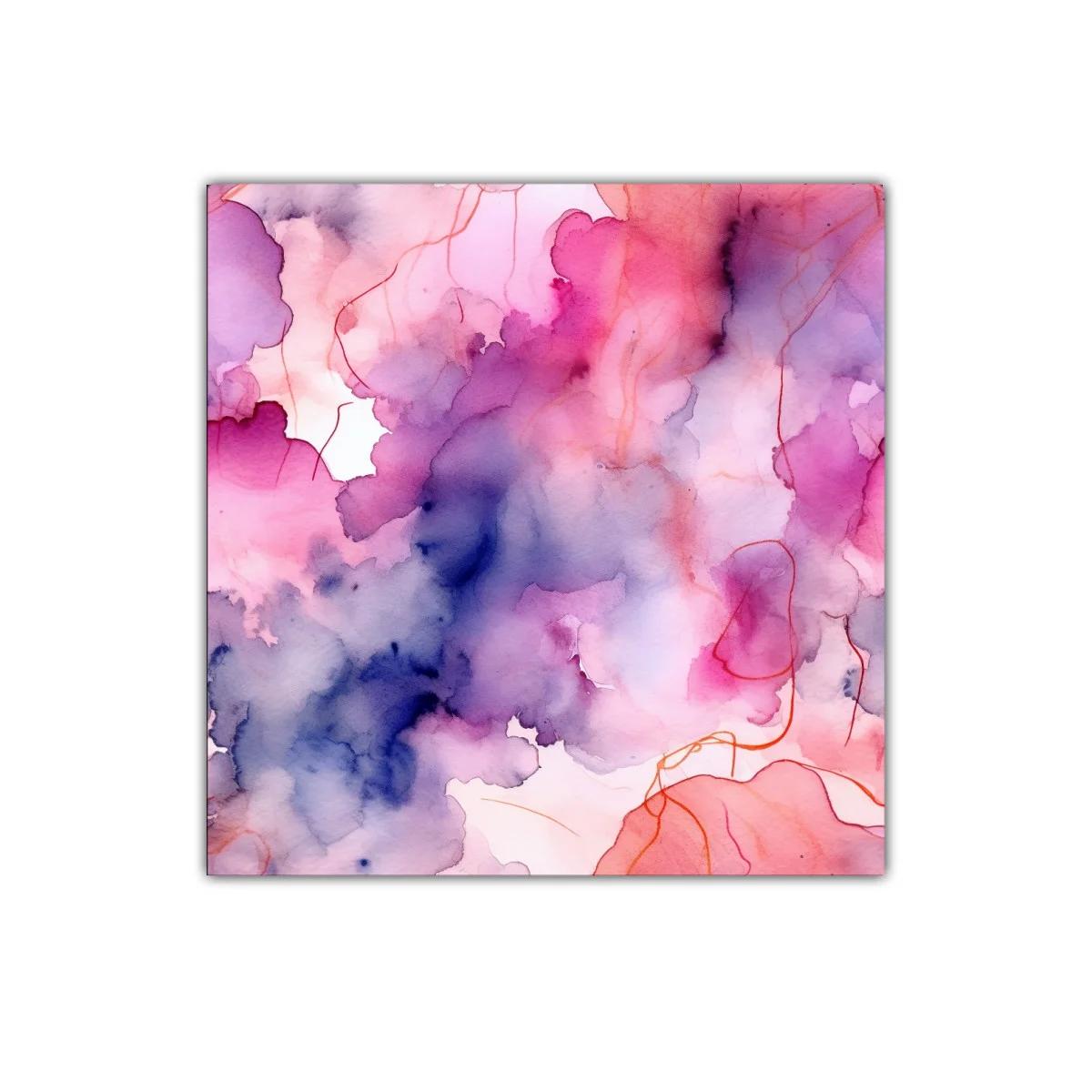 Cuadro abstracto en tonos rosa y azul para decoración moderna — imagen principal