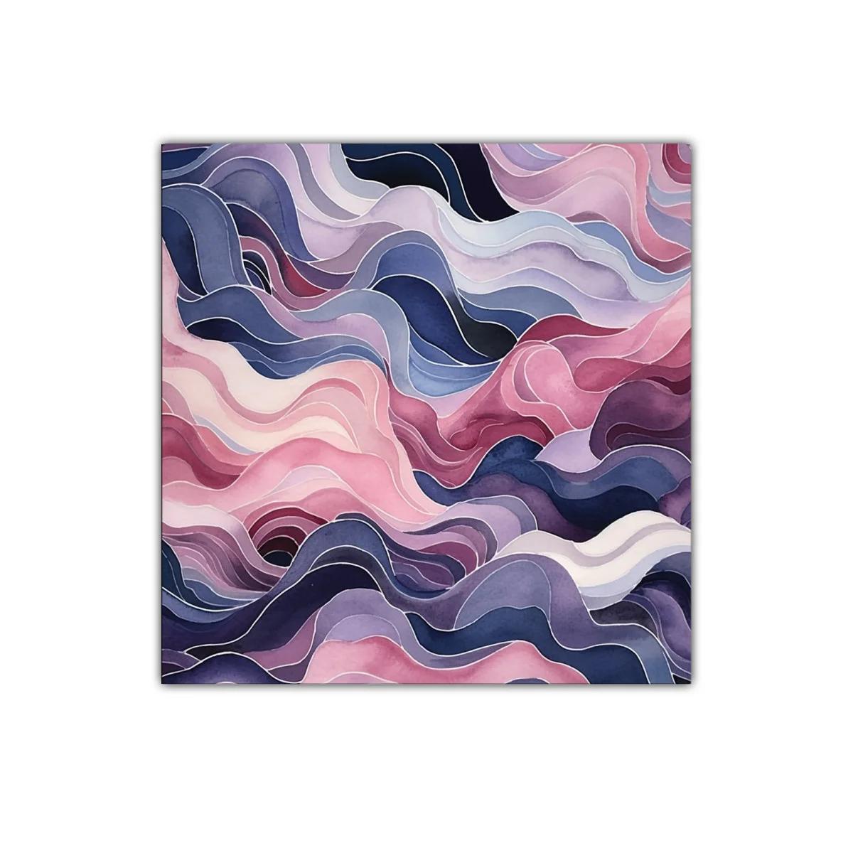 Cuadro abstracto elegante en tonos suaves y ondas fluidas — imagen principal
