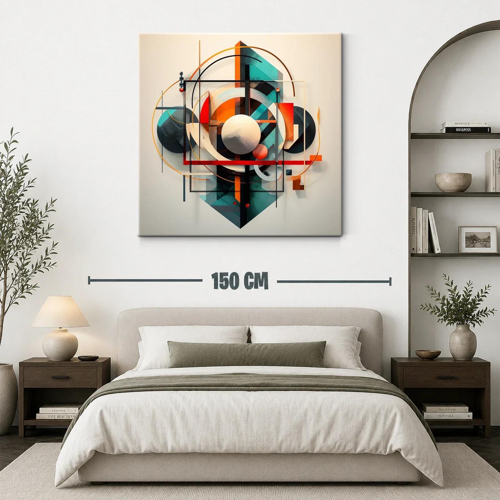 Composición Abstracta Geométrica en Tonos Cálidos y Fríos — miniatura 3