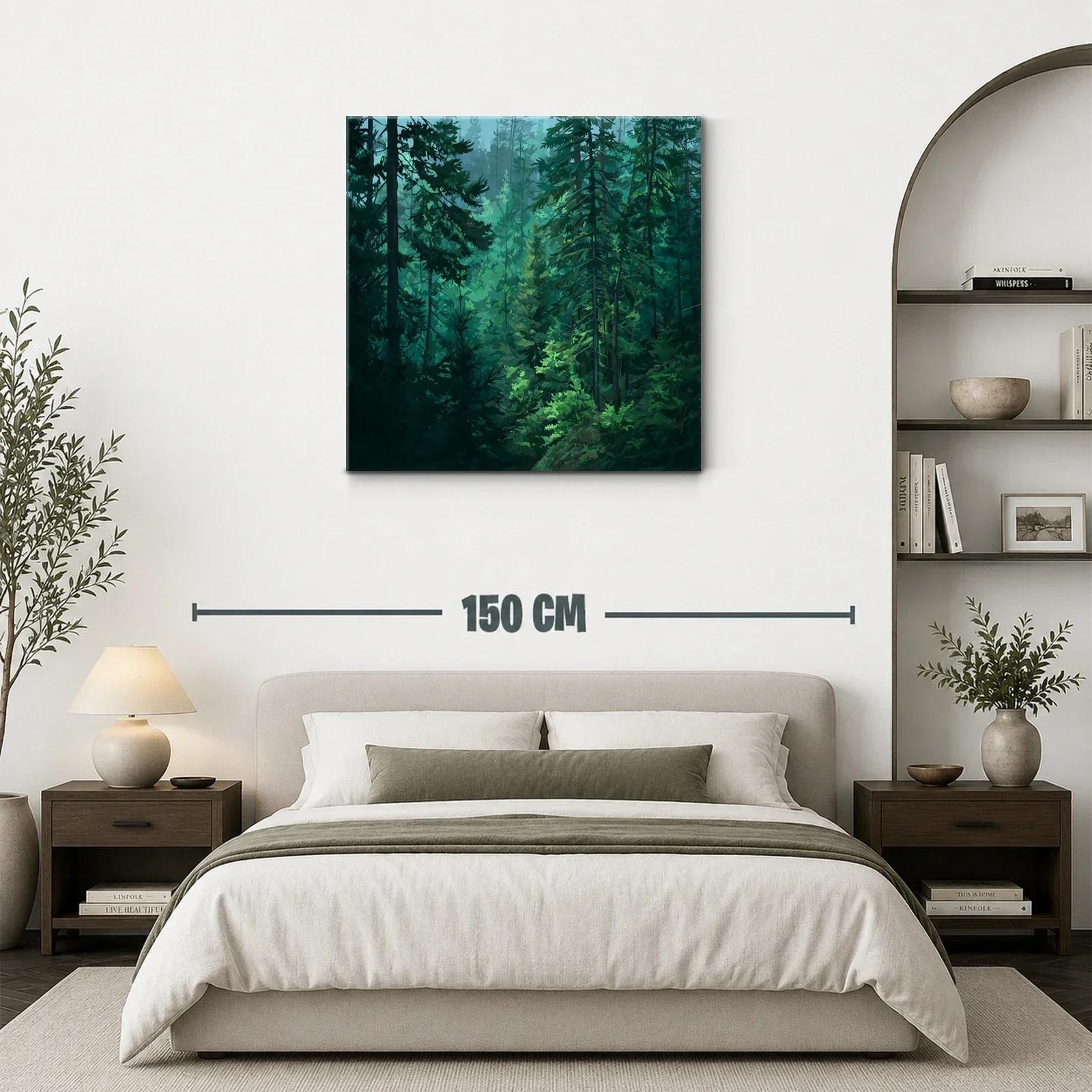 Bosque frondoso en tonos verdes y azules concentrados — miniatura 3