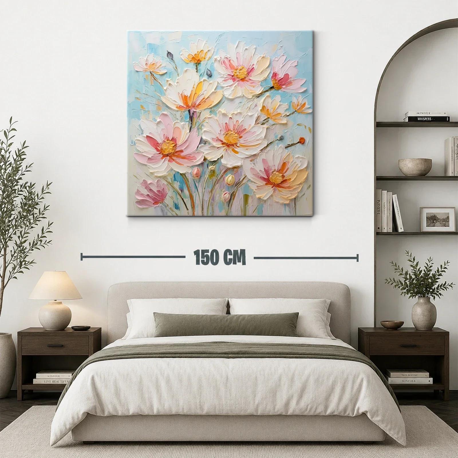 Lienzo floral con delicados tonos pastel y brillo cálido — miniatura 3