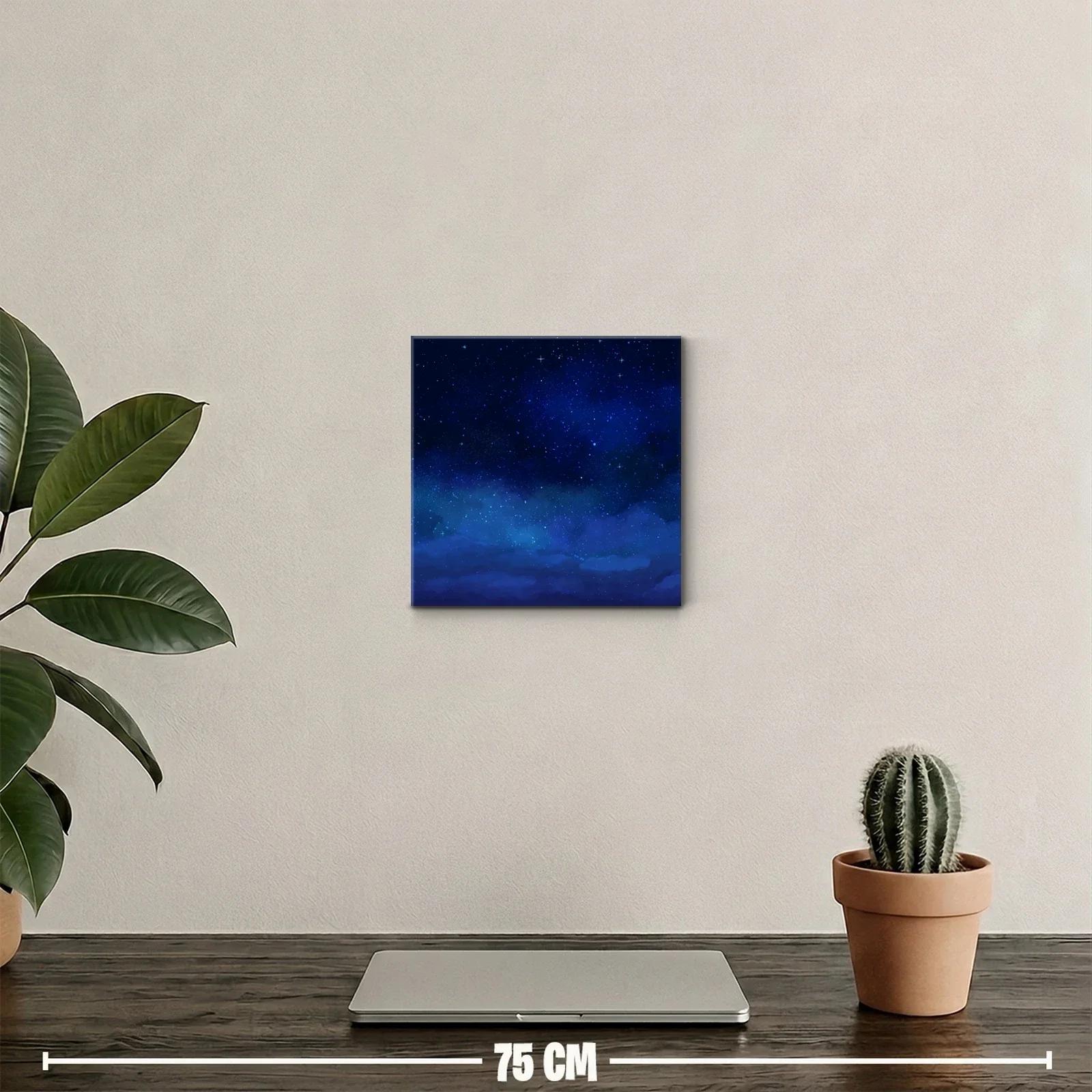 Cuadro decorativo cielo estrellado en tonos azules intensos — miniatura 2