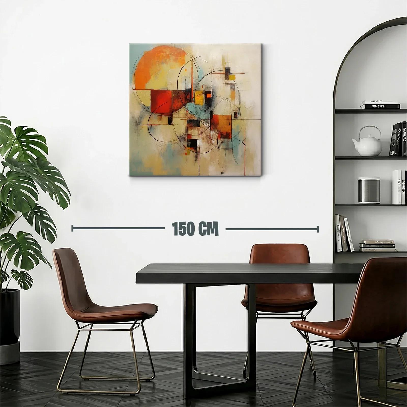 Composición abstracta en tonos cálidos y líneas dinámicas — miniatura 2