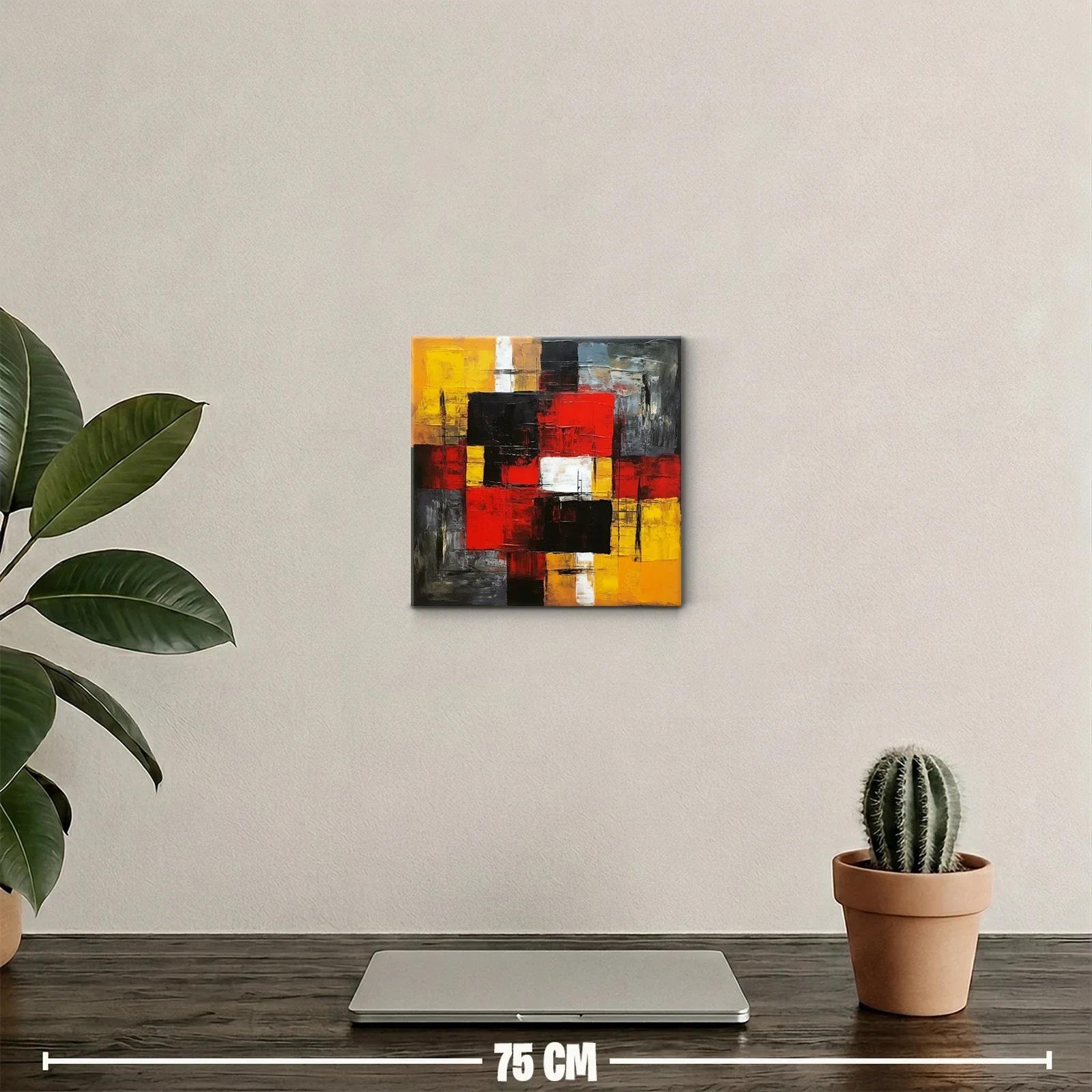 Composición abstracta con tonos intensos rojos y amarillos — miniatura 2