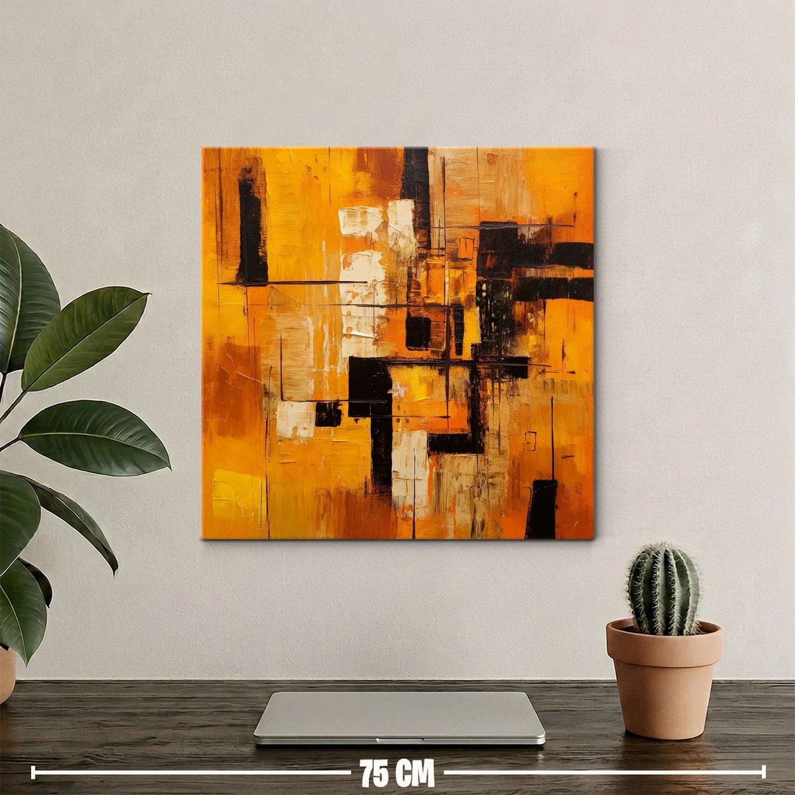 Cuadro abstracto en tonos cálidos y contrastes intensos — miniatura 2