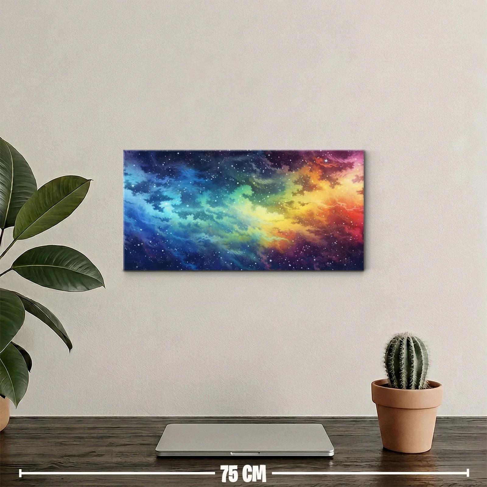 Cuadro nebulosa arcoíris con banda diagonal luminosa — miniatura 2