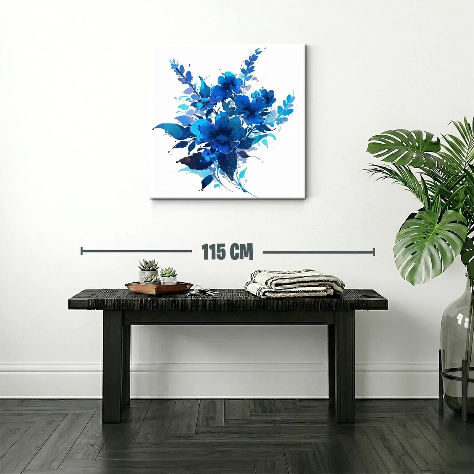 Bello ramo azul con flores en tonos vibrantes — miniatura 2