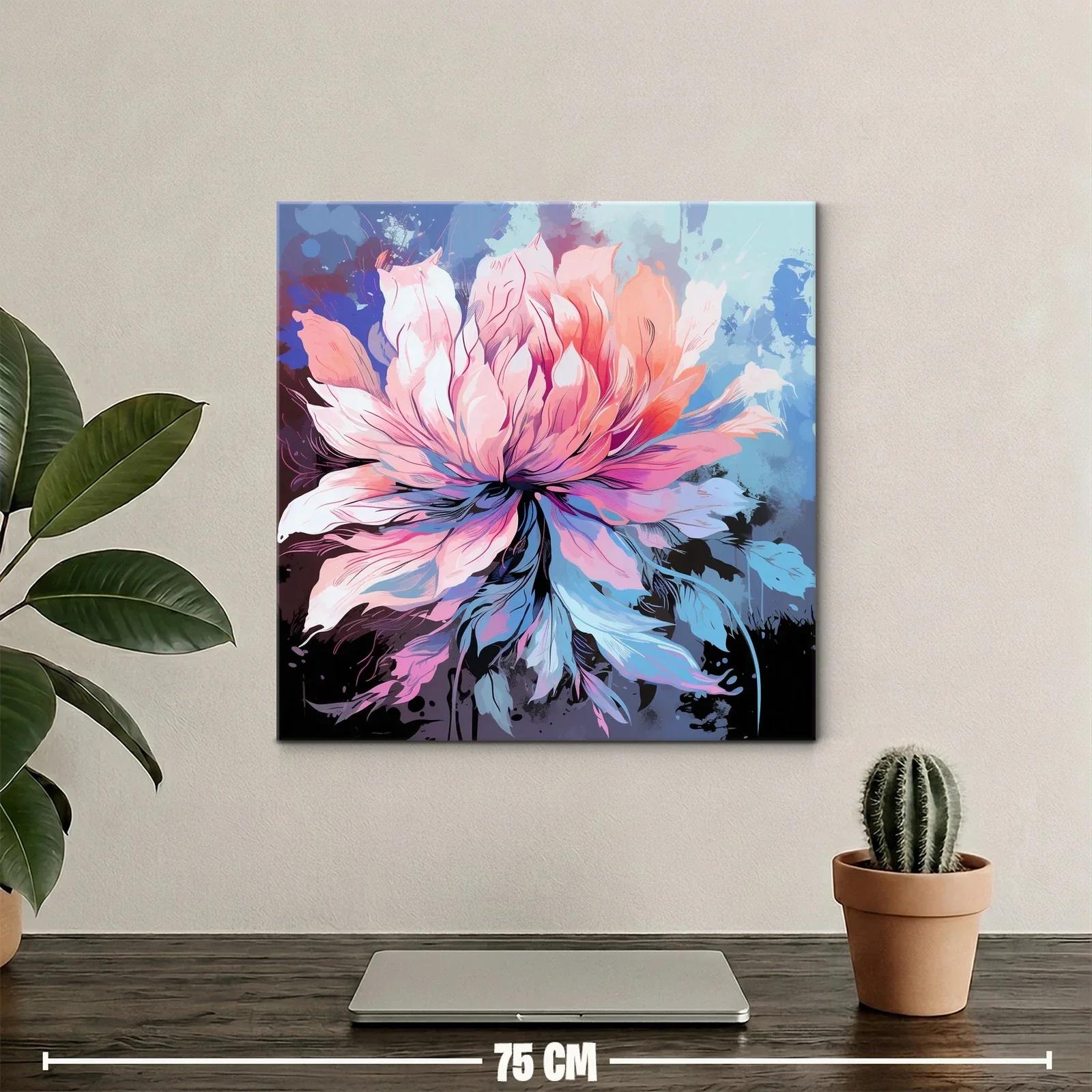 Flor de explosión cromática en tonos pastel y azules — miniatura 2