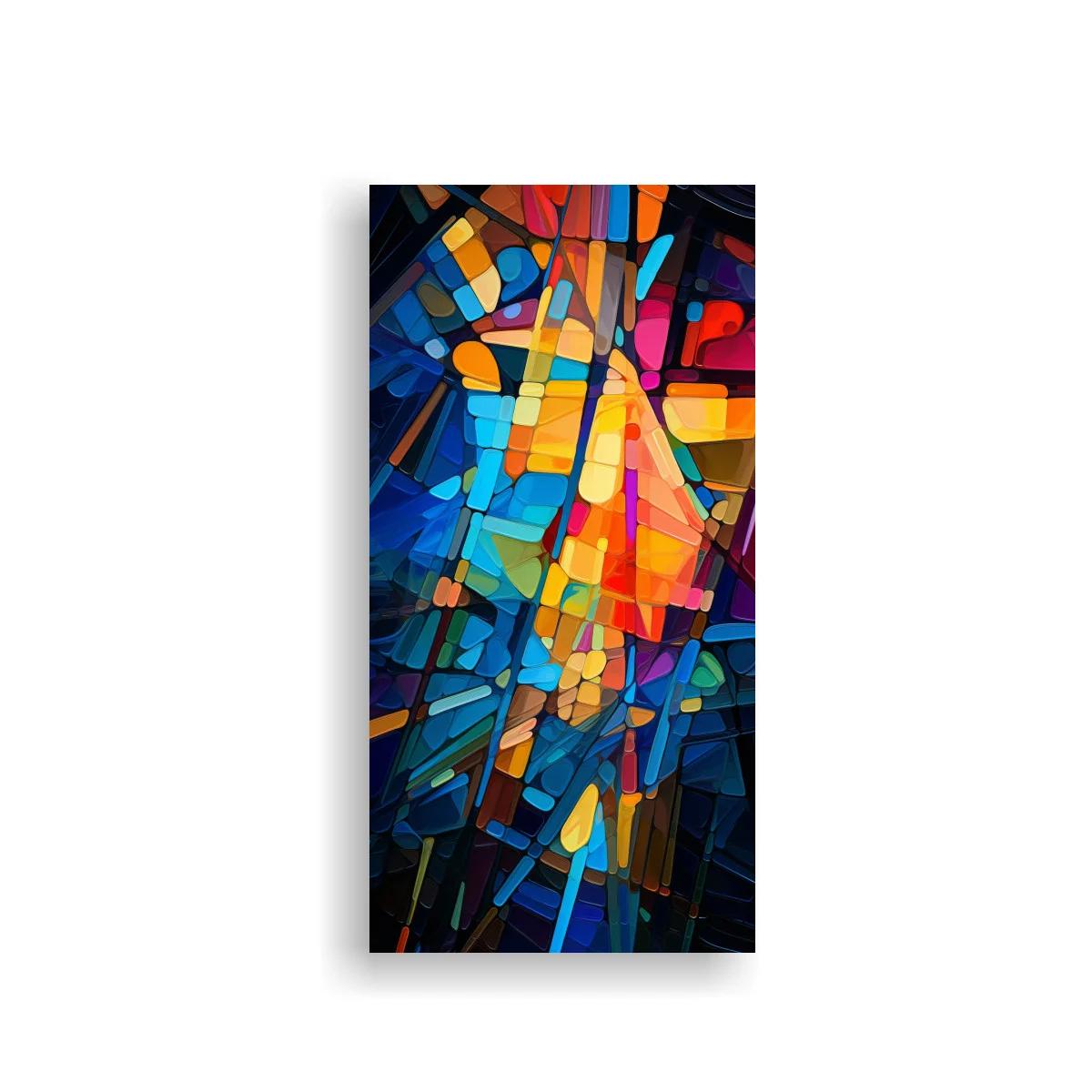 Cuadro abstracto geométrico tipo vitral