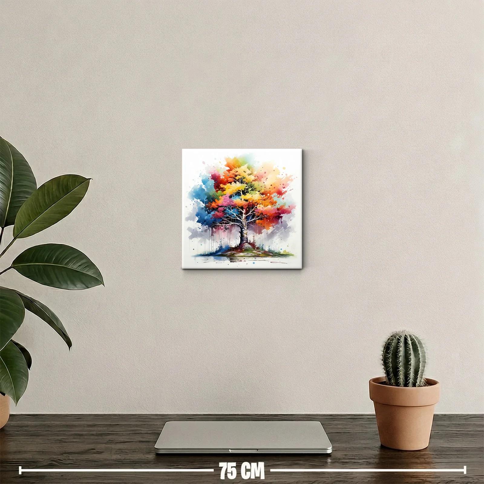 Árbol vibrante de colores con fondo difuminado elegante — miniatura 2