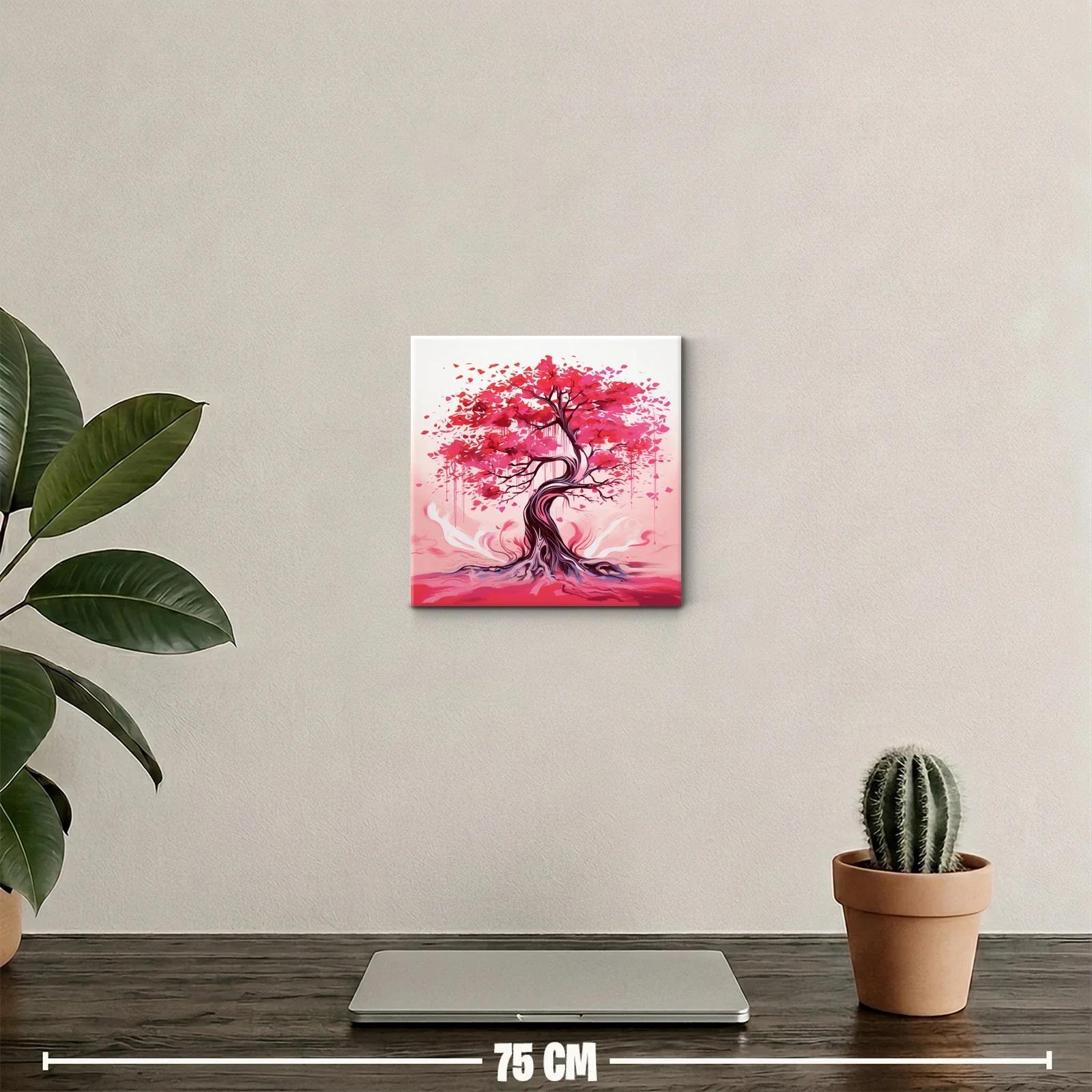 Árbol decorativo en tonos vibrantes y rosa intenso — miniatura 2