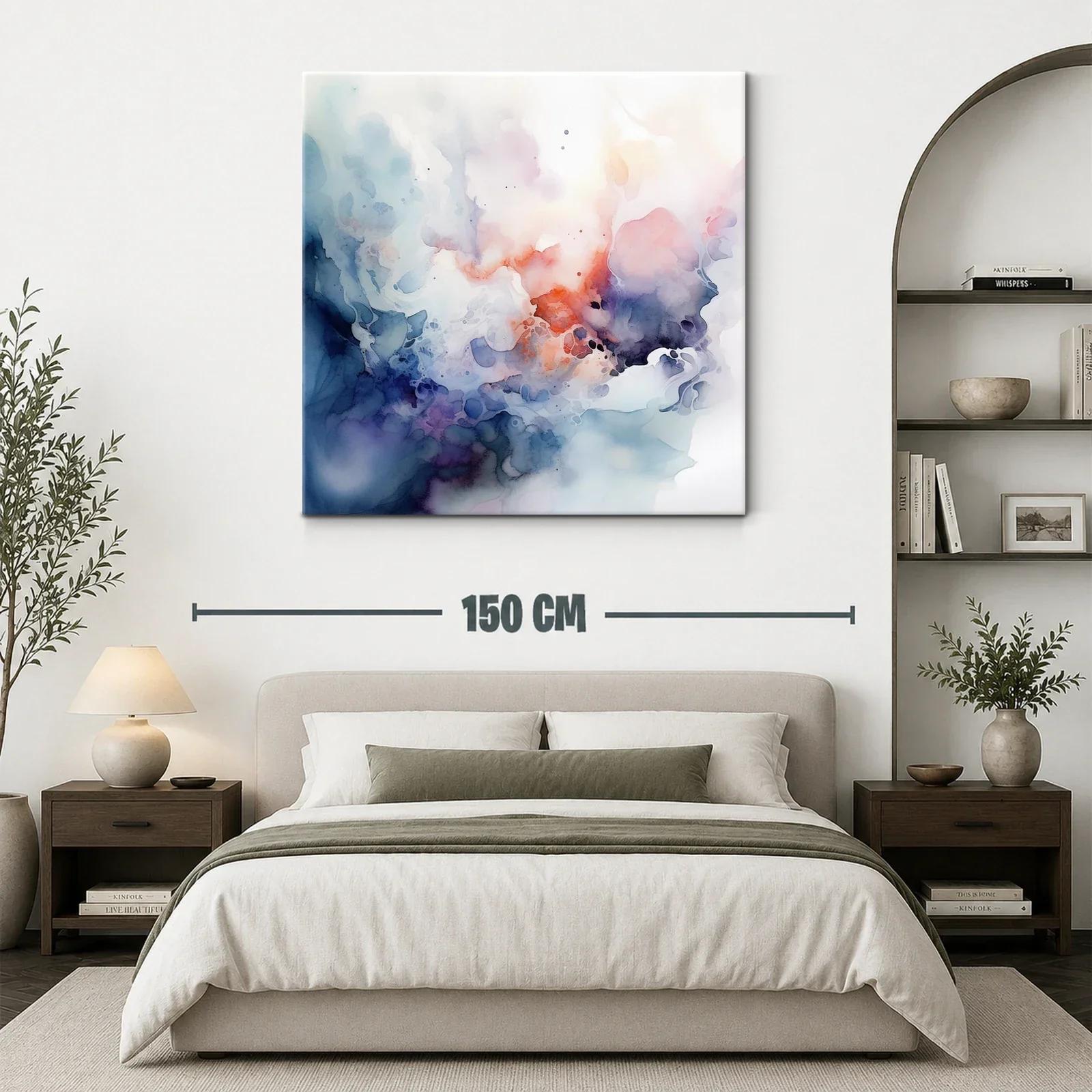 Cuadro abstracto con tonos suaves y vibrantes — miniatura 3