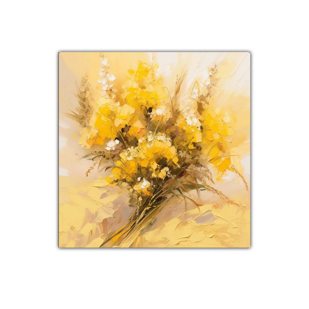 Cuadro decorativo ramo luminoso en tonos amarillos cálidos — imagen principal