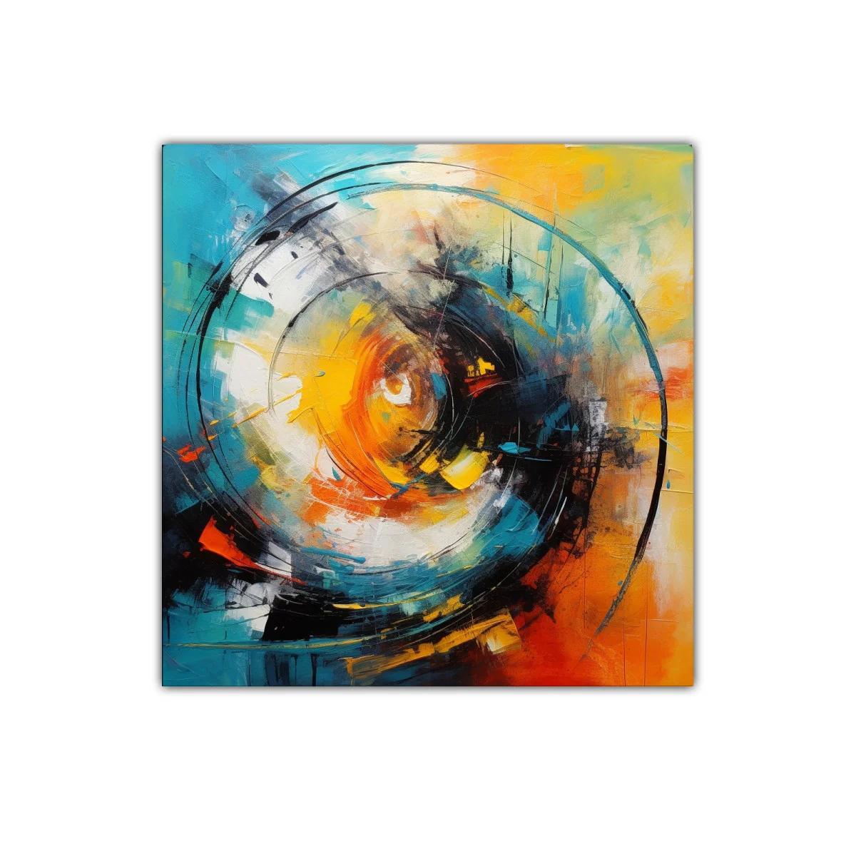 Cuadro abstracto circular con intensa energía y color — imagen principal