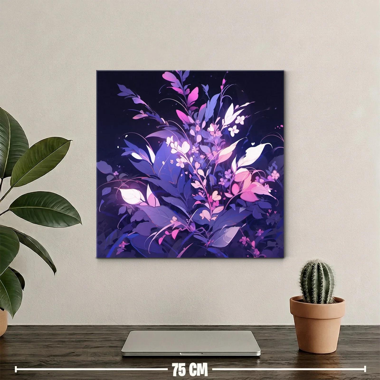 Ramo floral en tonos púrpuras y rosas con luz vibrante — miniatura 2