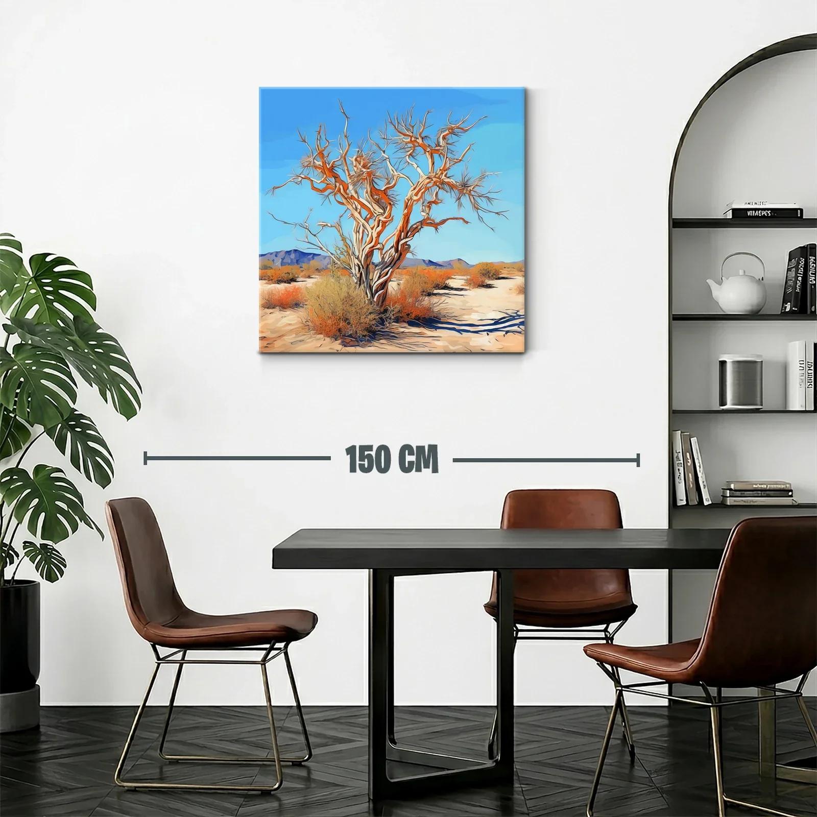 Árbol retorcido en paisaje desértico bajo cielo azul claro — miniatura 2