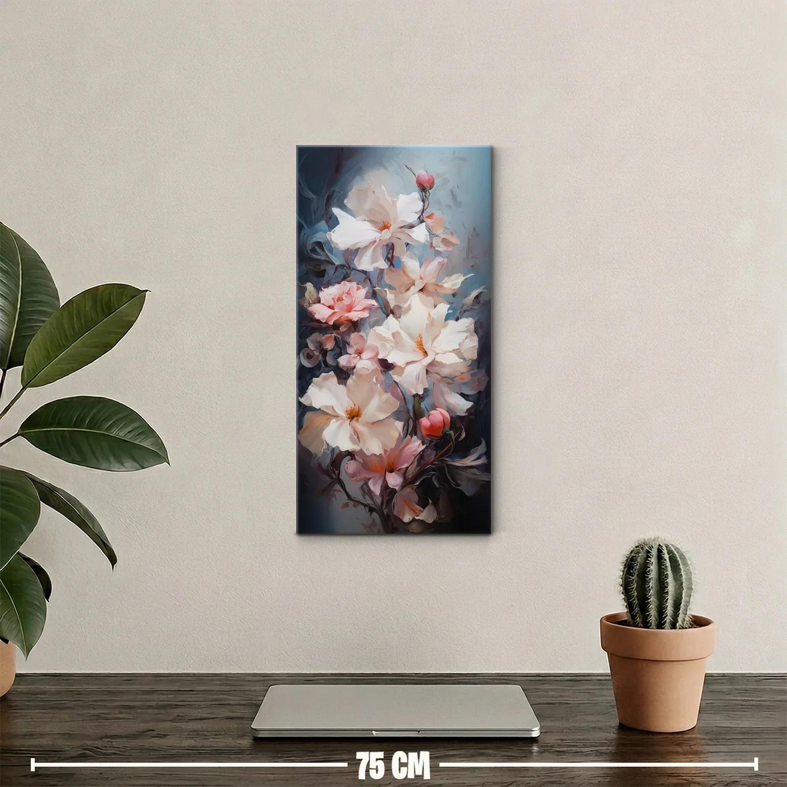 Cuadro flores blancas y rosadas con capullos rosados — miniatura 2