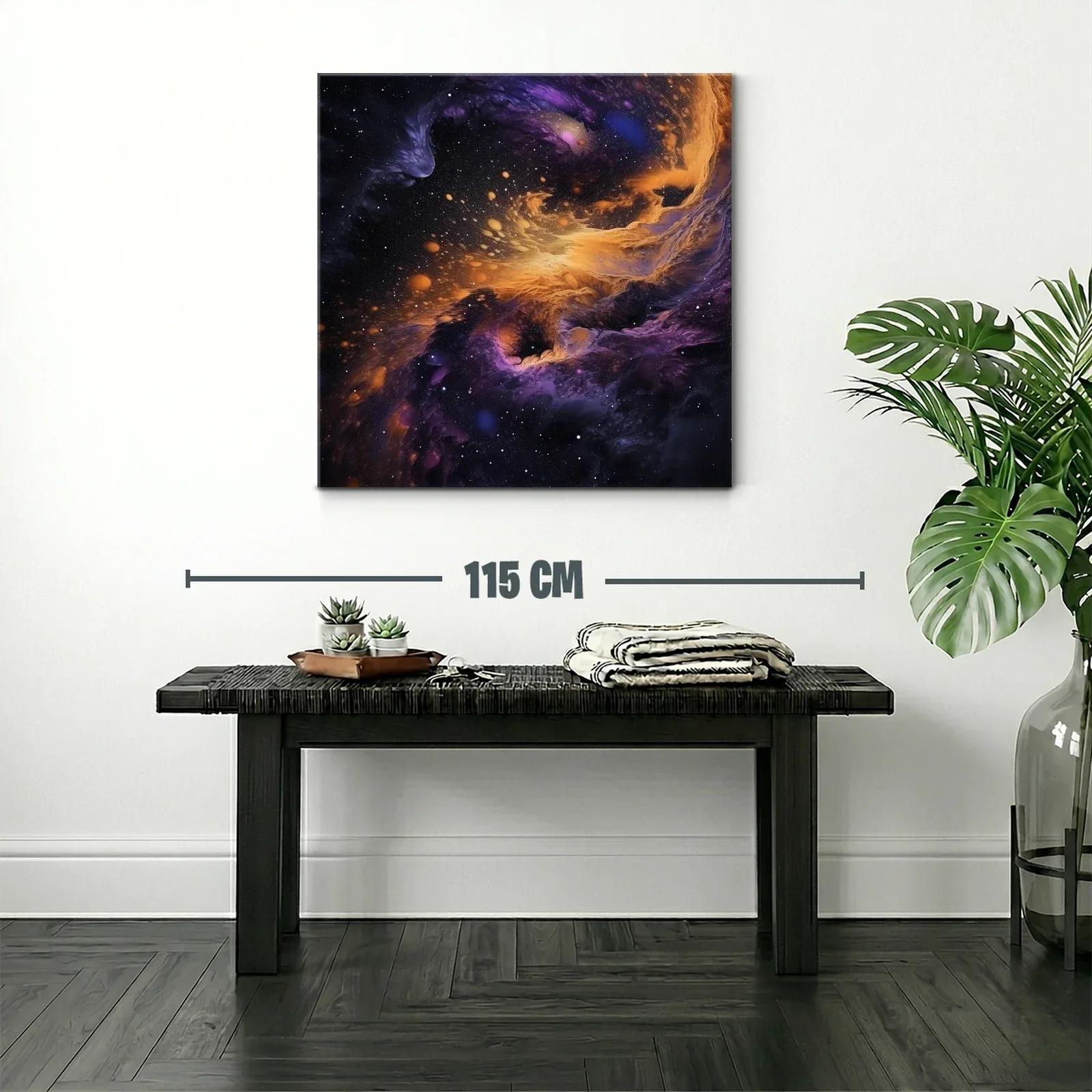 Explosión de galaxias con tonos violetas y dorados — miniatura 2