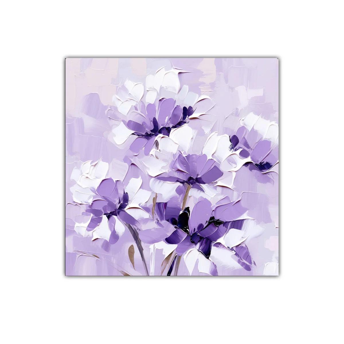 Cuadro floral en tonos lavanda para decoración elegante