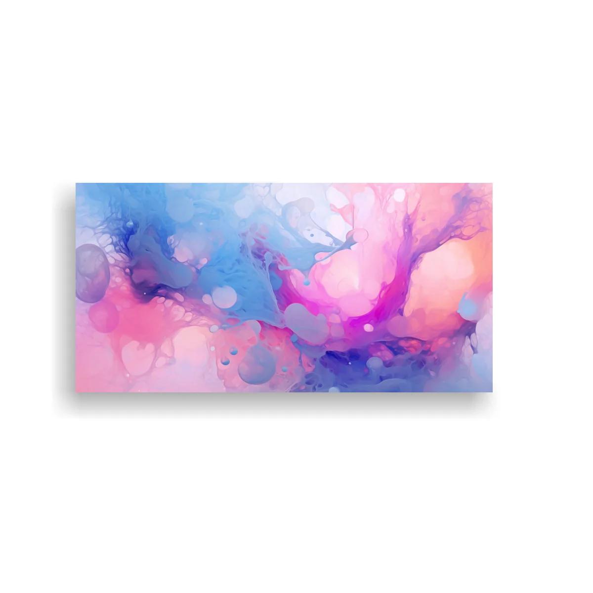 Cuadro abstracción fluida rosa violeta y turquesa — imagen principal