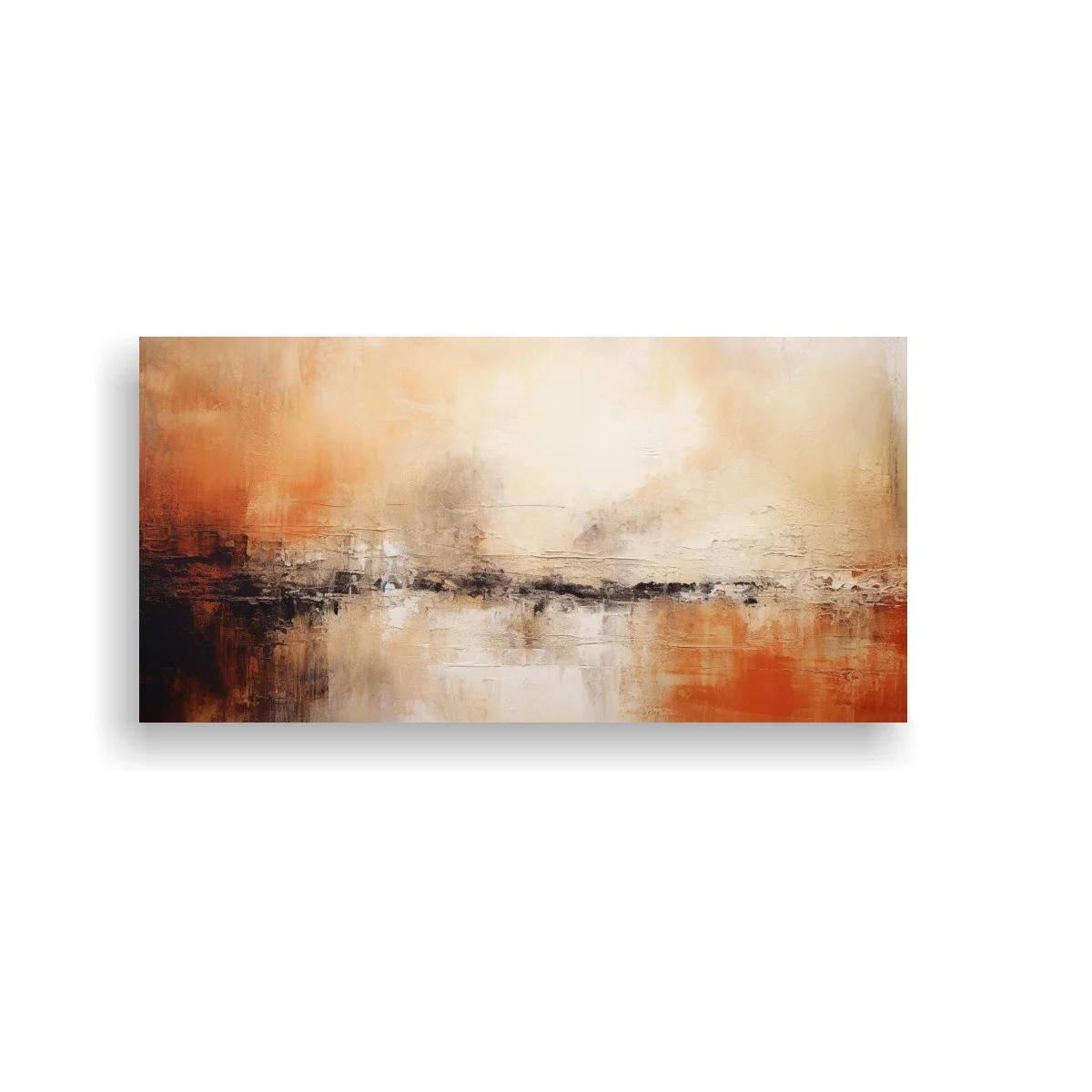 Cuadro paisaje abstracto con horizonte oscuro