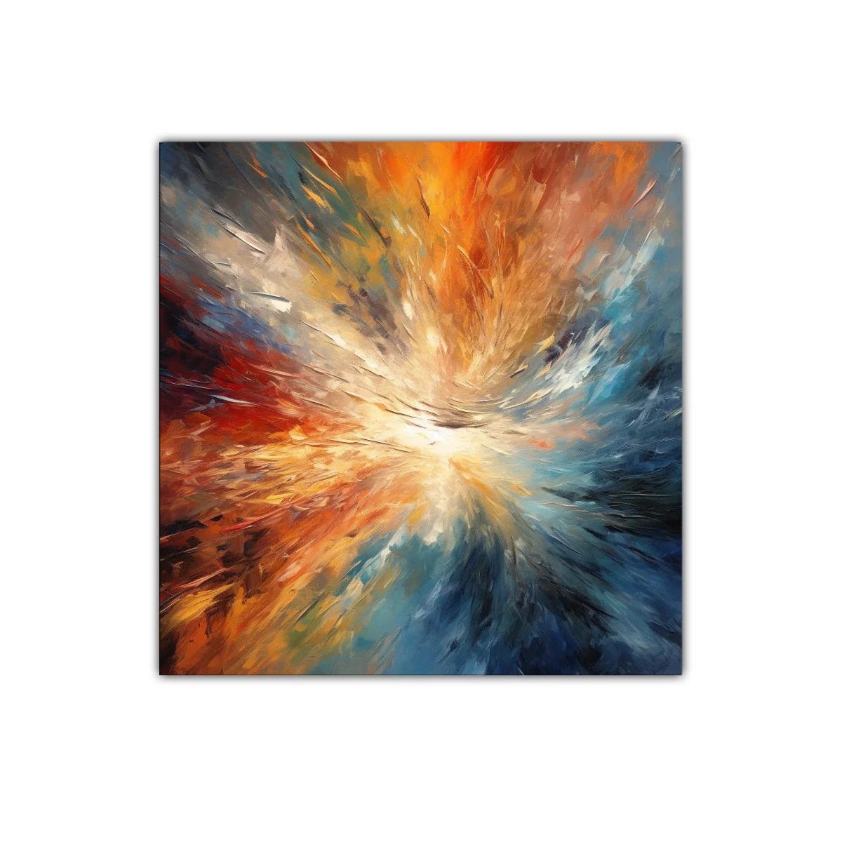 Cuadro abstracto en explosión de luz y color cálido — miniatura 1