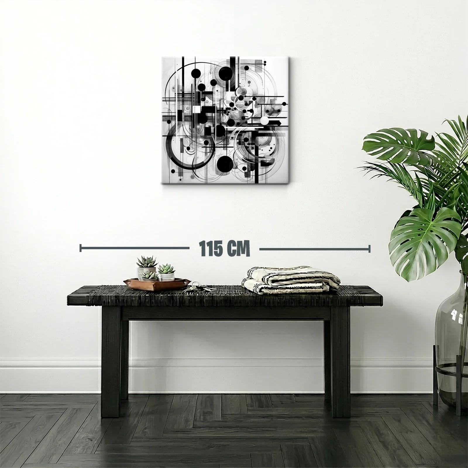 Composición abstracta en blanco y negro con formas geométricas — miniatura 2