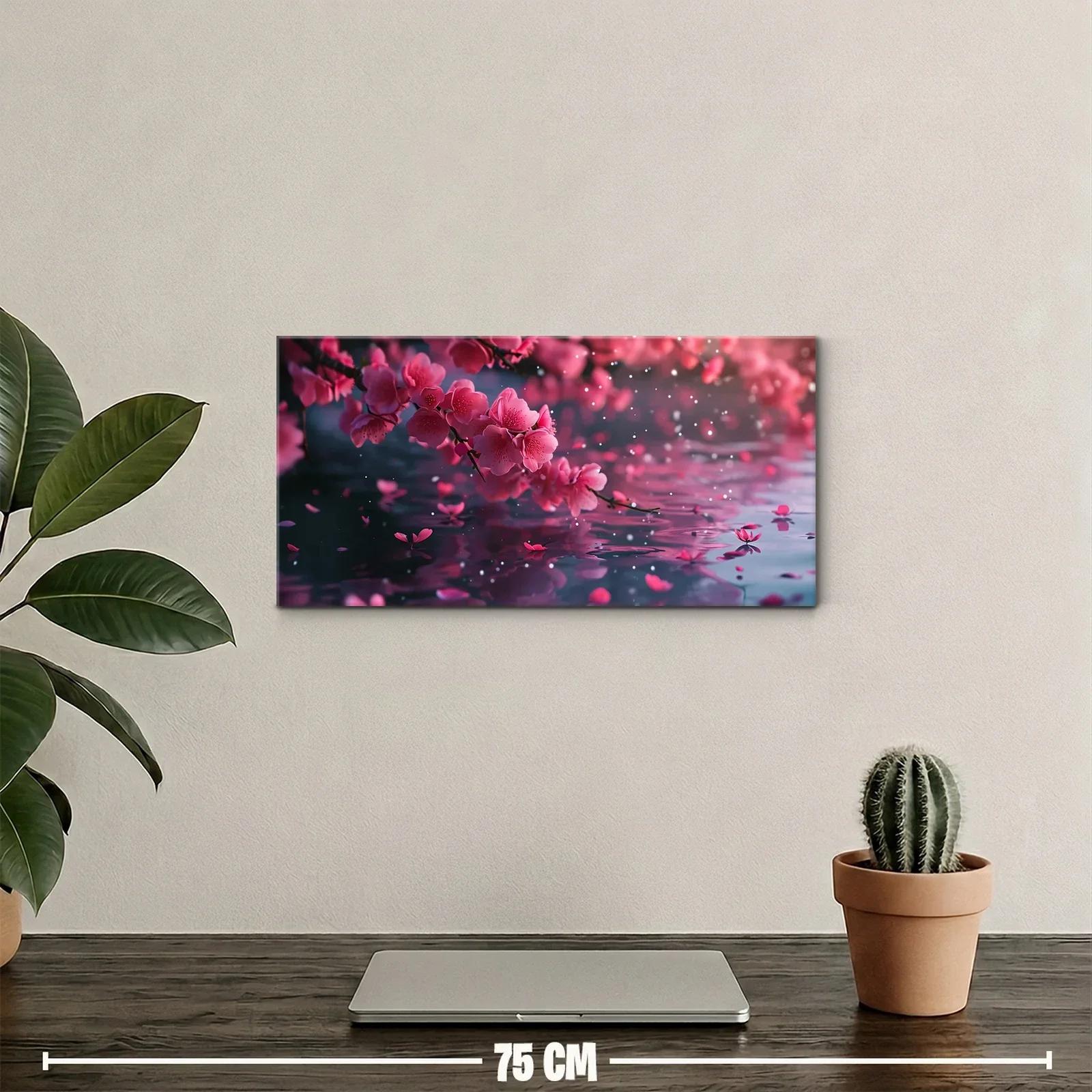Cuadro flores de cerezo con reflejos brillantes — miniatura 2