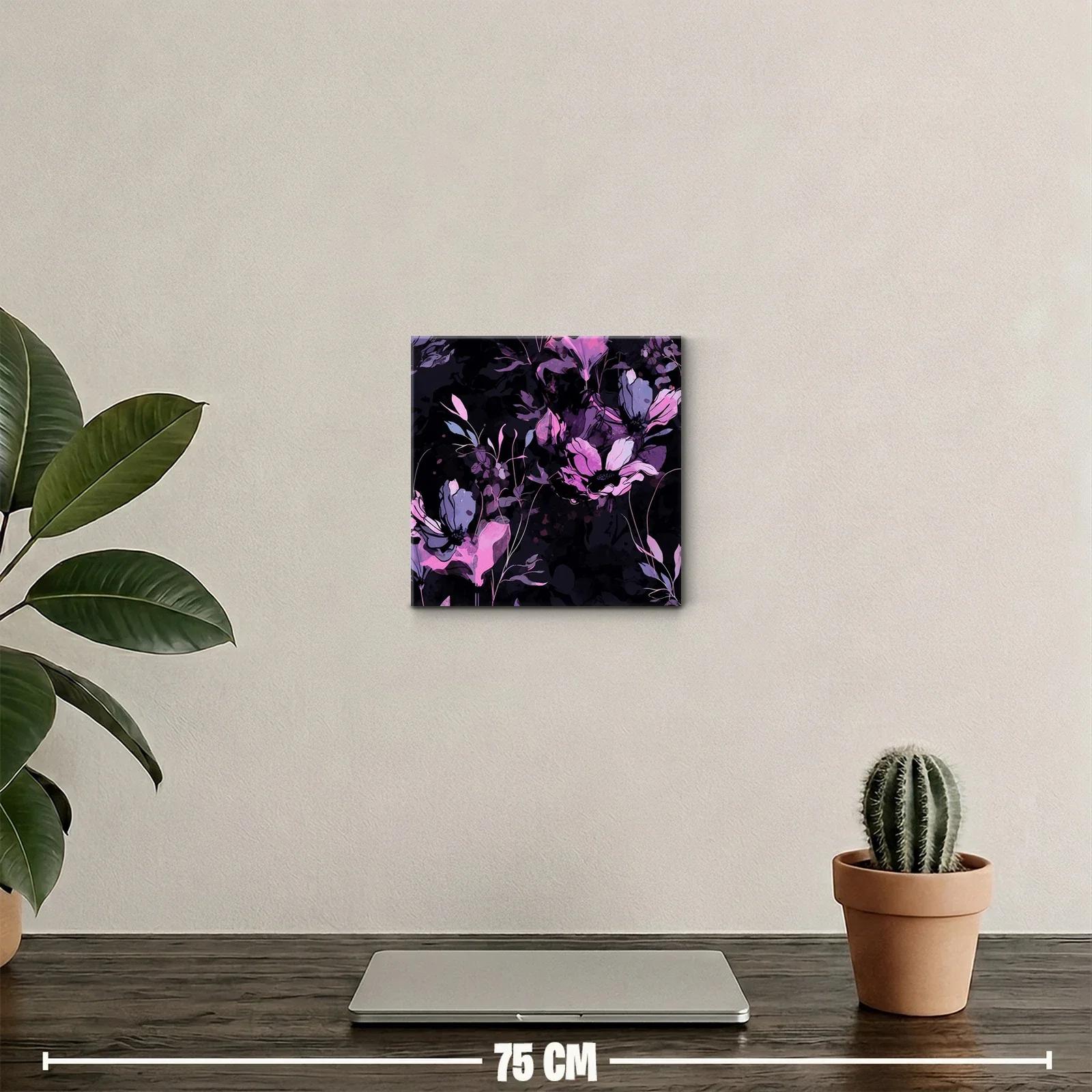 Elegancia floral en tonos morados y negros vibrantes — miniatura 2