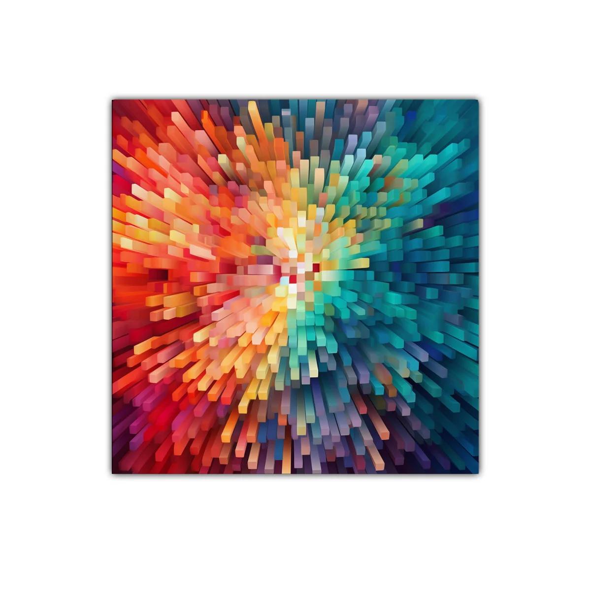 Cuadro abstracto explosión de colores vibrantes y formas dinámicas — imagen principal