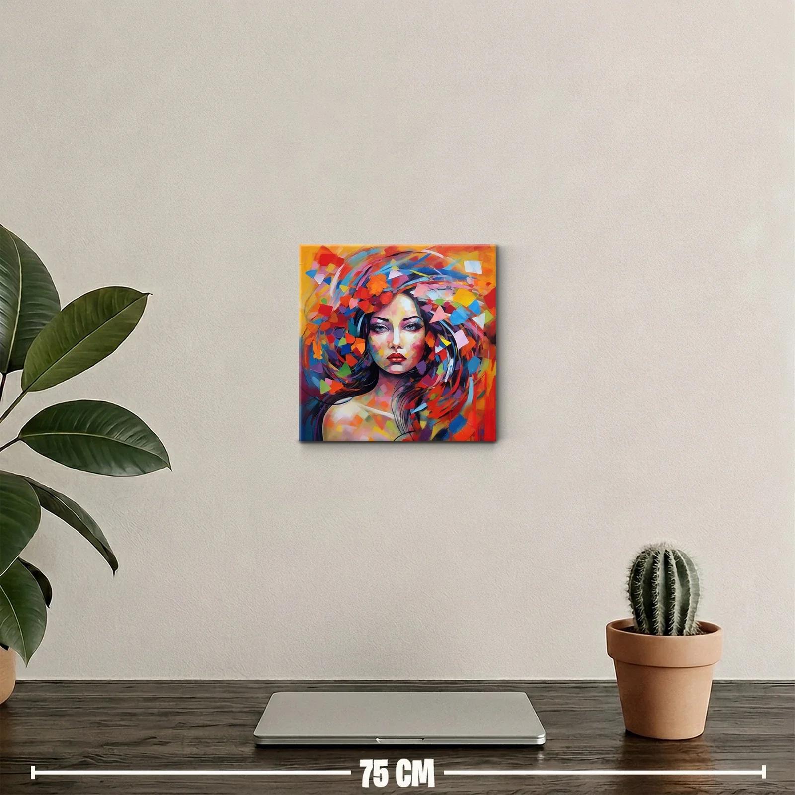 Retrato femenino vibrante con explosión de colores intensos — miniatura 2