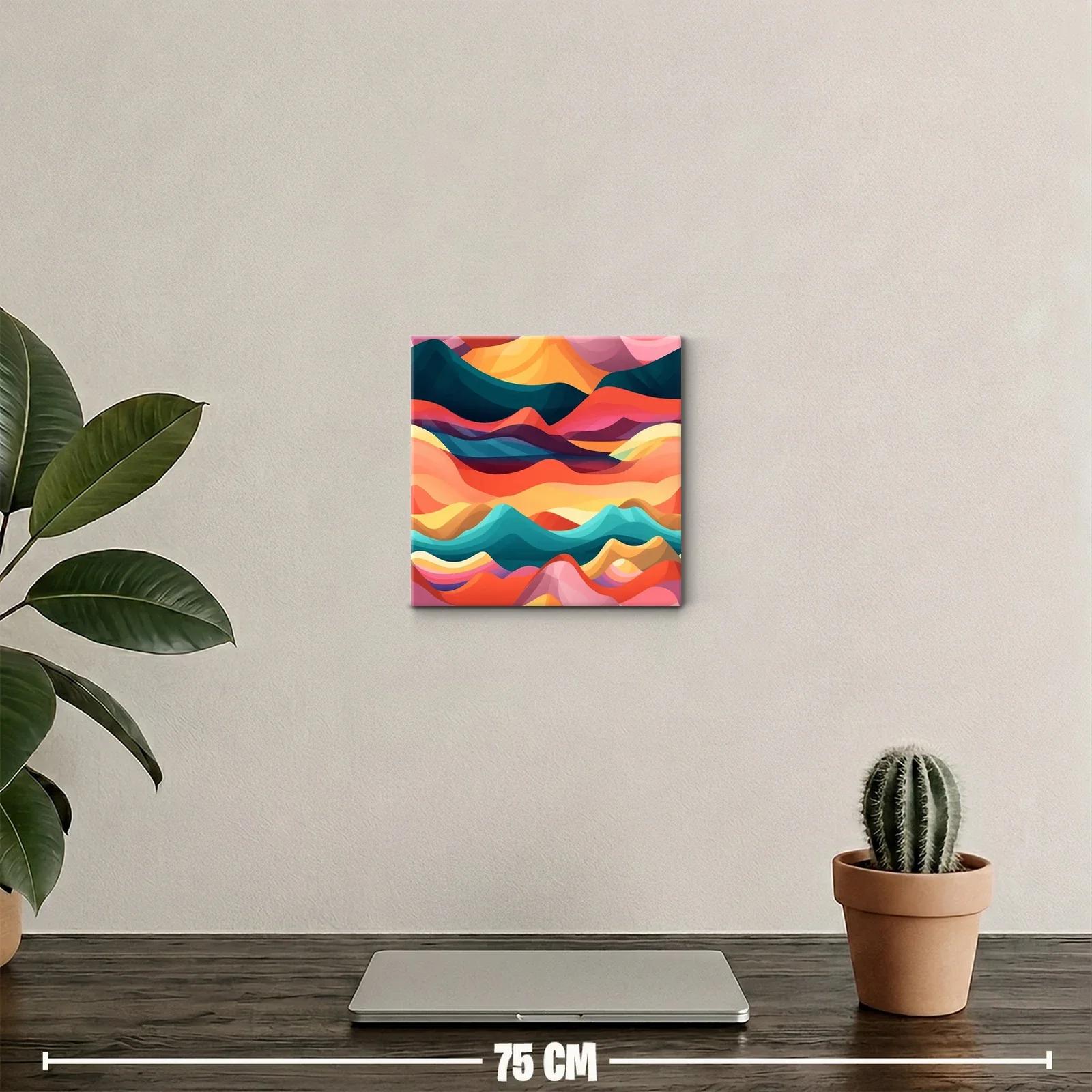 Composición abstracta en vibrantes tonos cálidos y fríos — miniatura 2