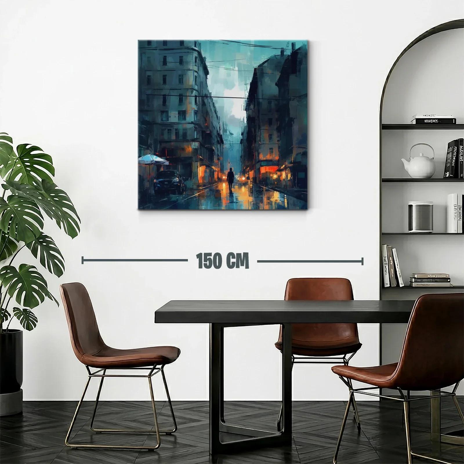 Atardecer urbano con reflejos y silueta solitaria — miniatura 2
