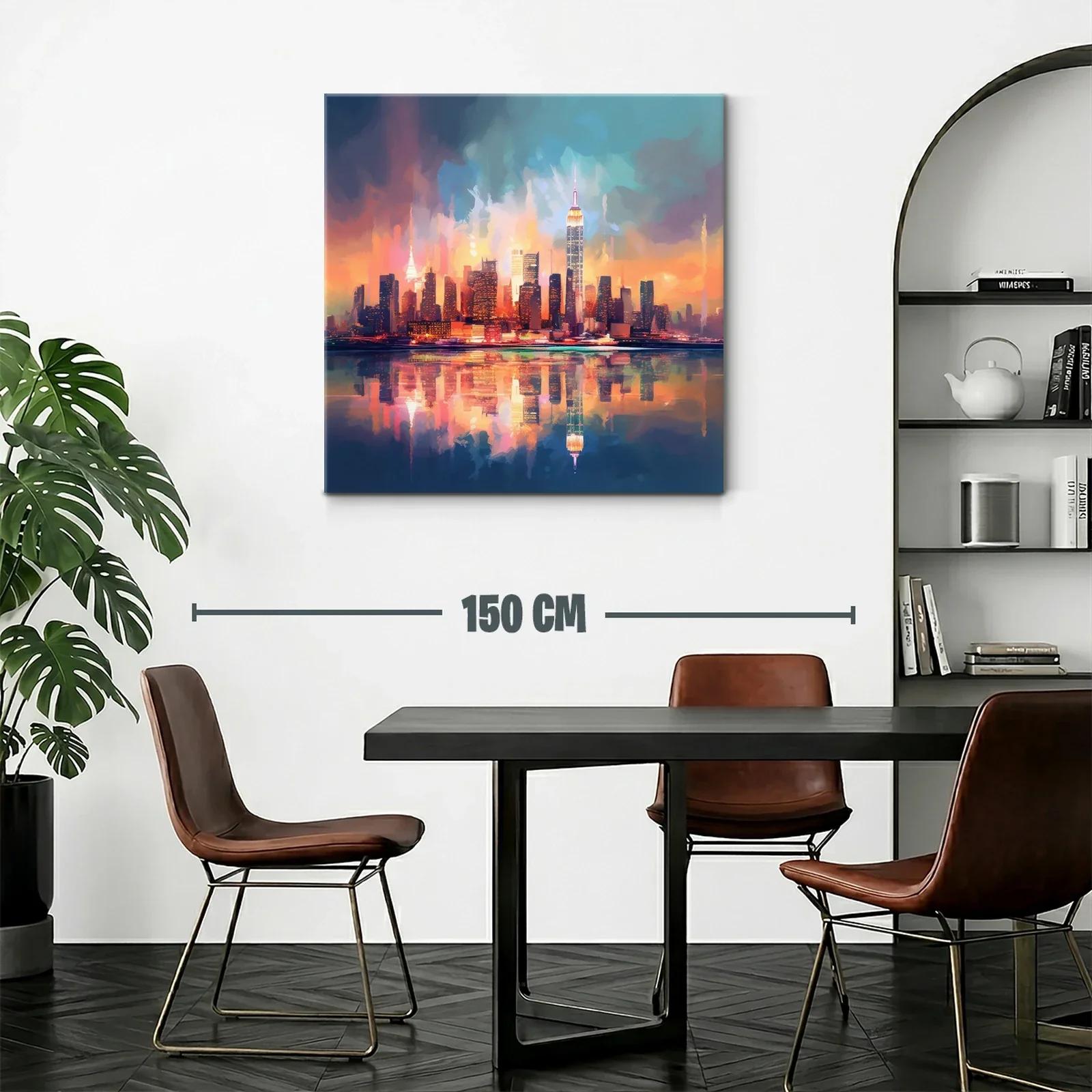 Atardecer vibrante en skyline urbano con reflejos vivos — miniatura 2