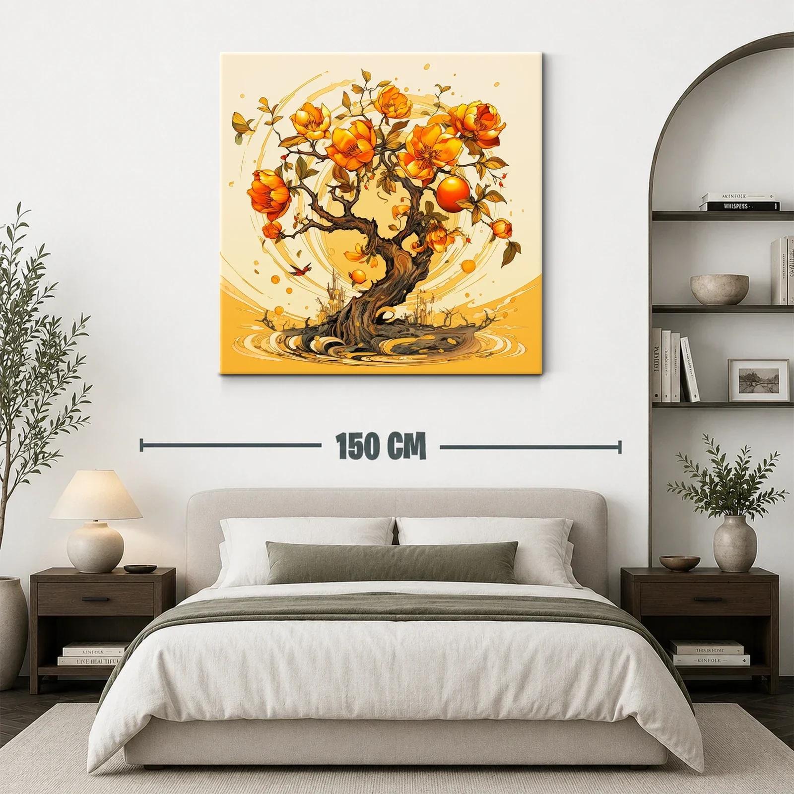 Árbol con flores y frutos en tonos cálidos y vibrantes — miniatura 3