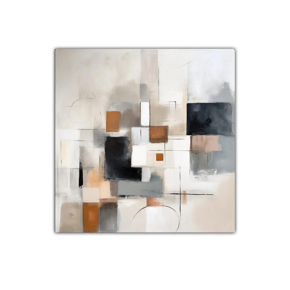 Composición abstracta en tonos tierra y neutros