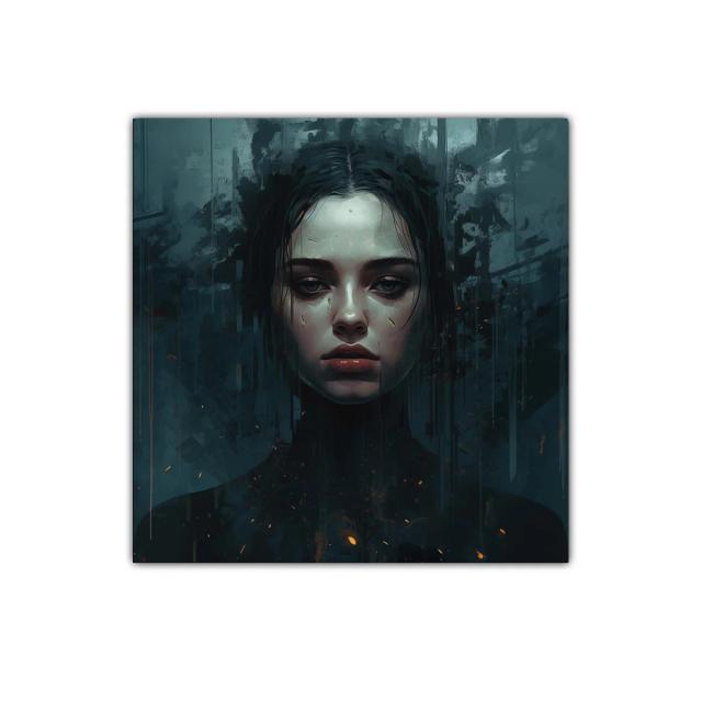 Retrato oscuro y enigmático con expresión intensa