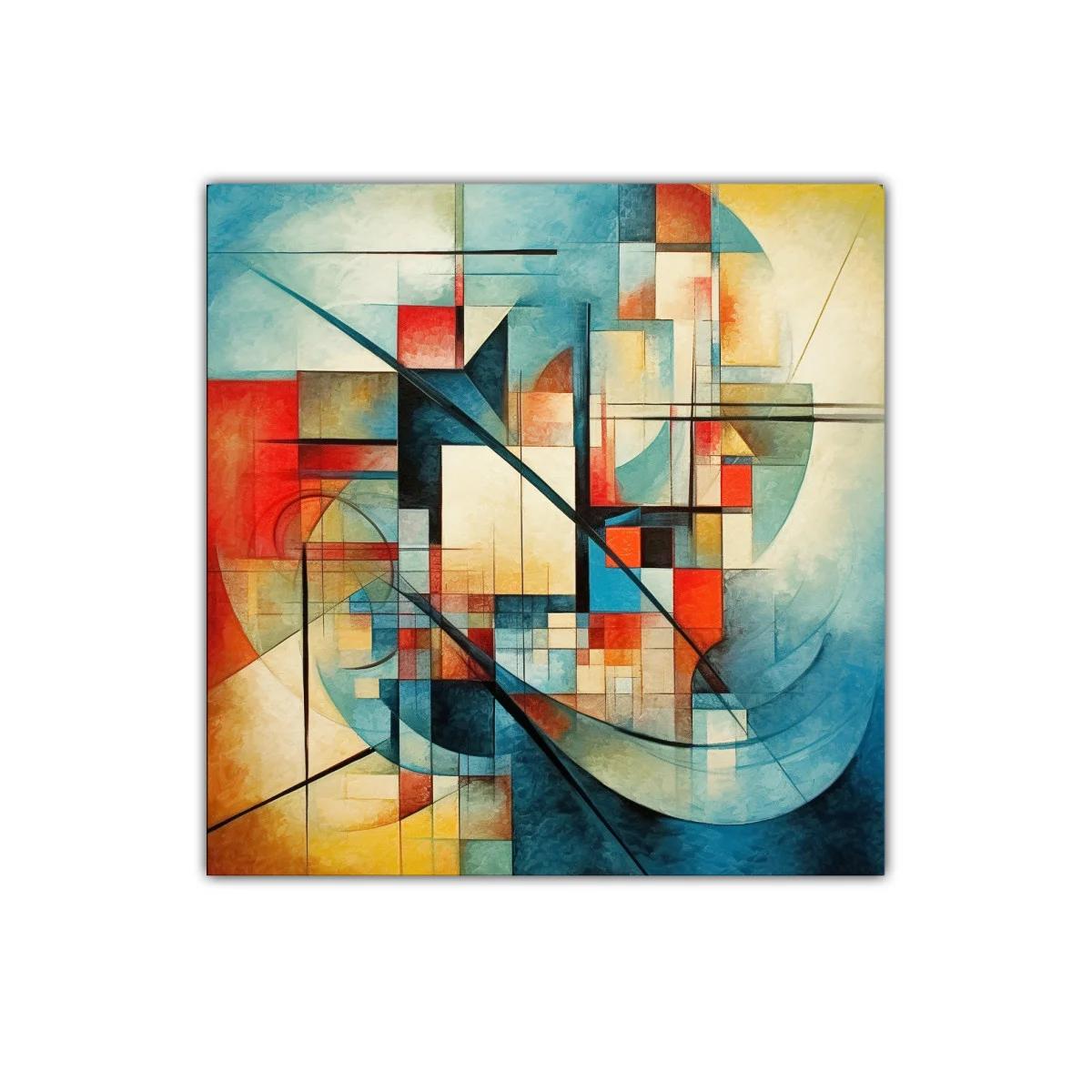 Composición geométrica abstracta con tonos vibrantes y suaves — imagen principal
