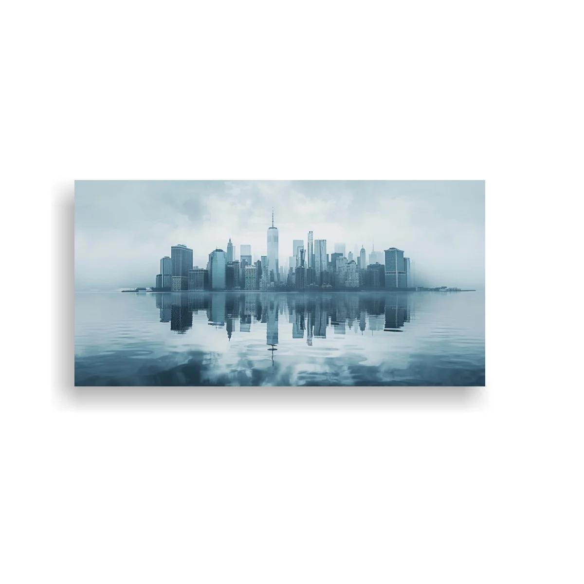 Cuadro skyline urbano reflejado en el agua — imagen principal