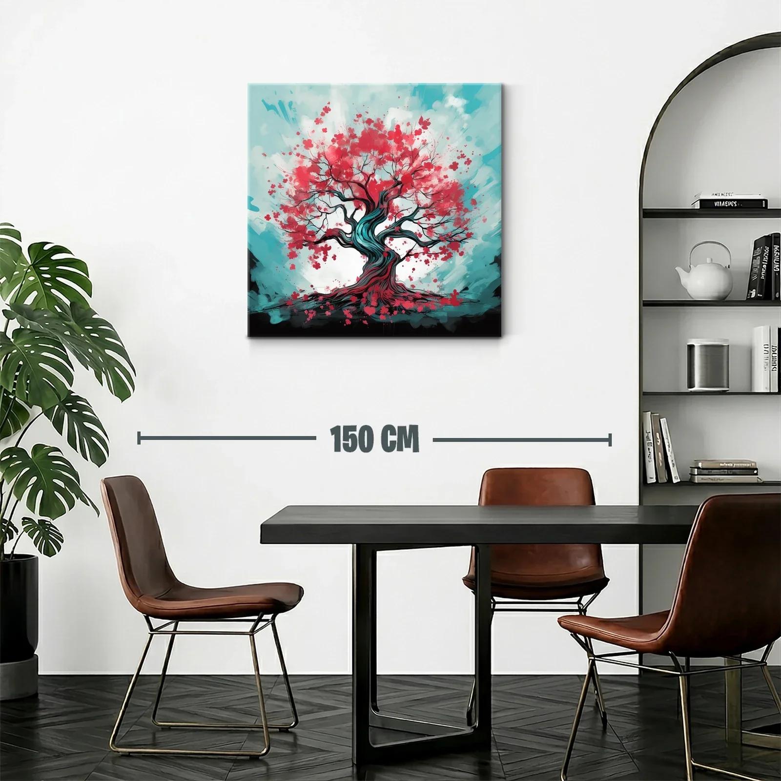 Árbol en flor con vibrantes tonos rojos y azules — miniatura 2