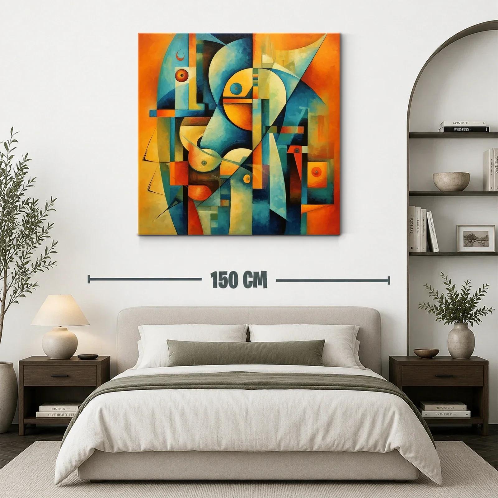 Composición abstracta en vibrantes tonos cálidos y fríos — miniatura 3