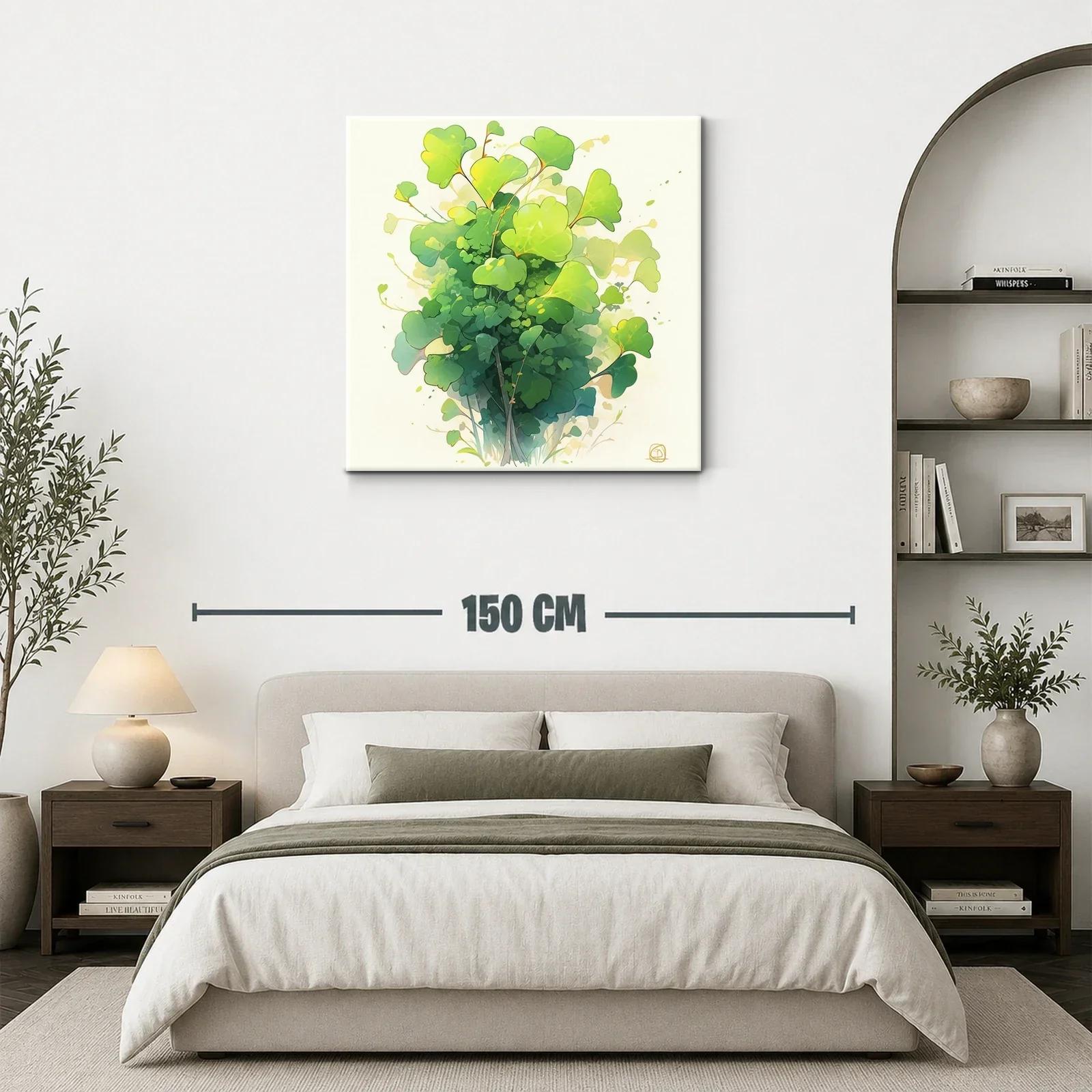 Cuadro con diseño de hojas verdes en tonos vibrantes — miniatura 3