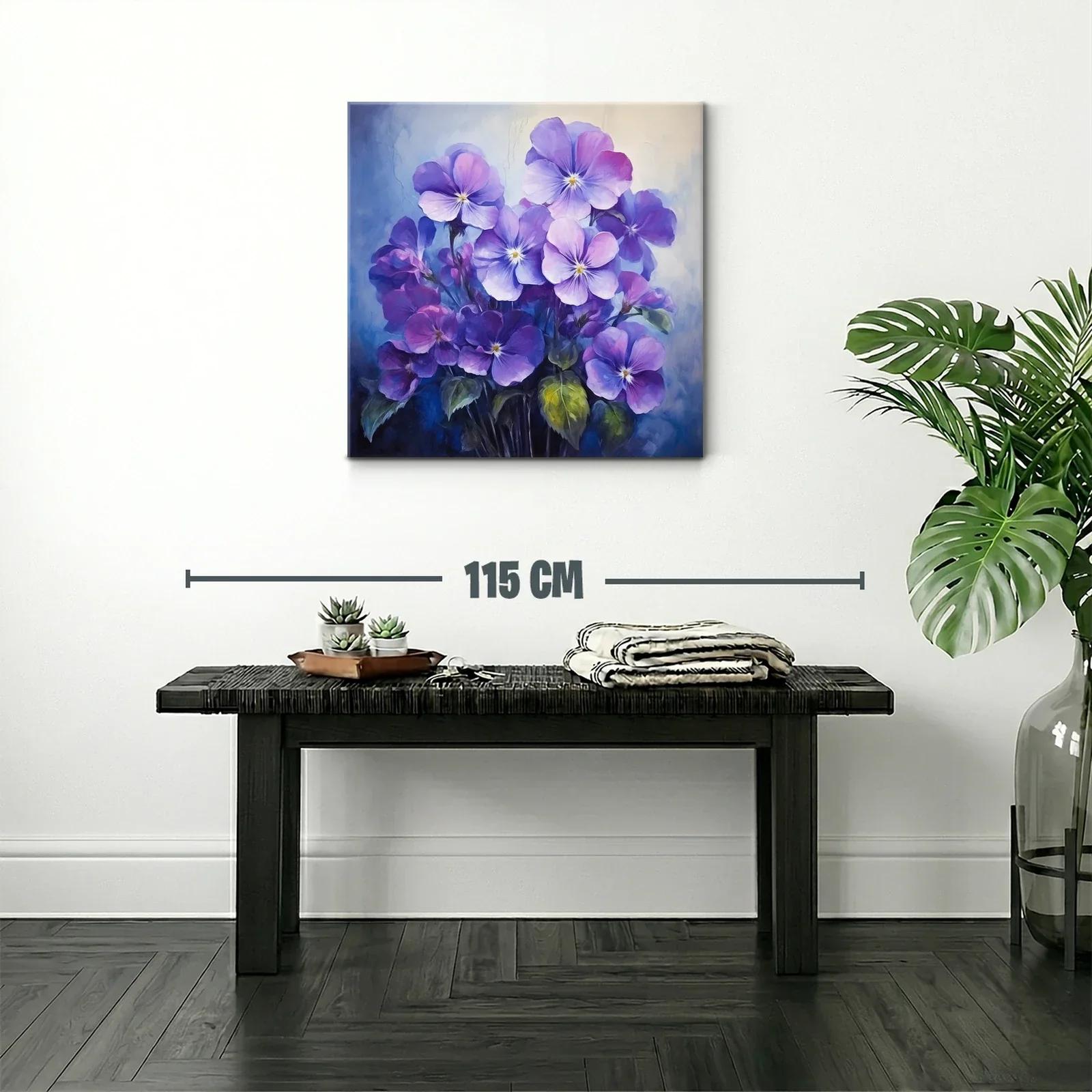 Cuadro con delicadas flores en tonos violeta y azul — miniatura 2