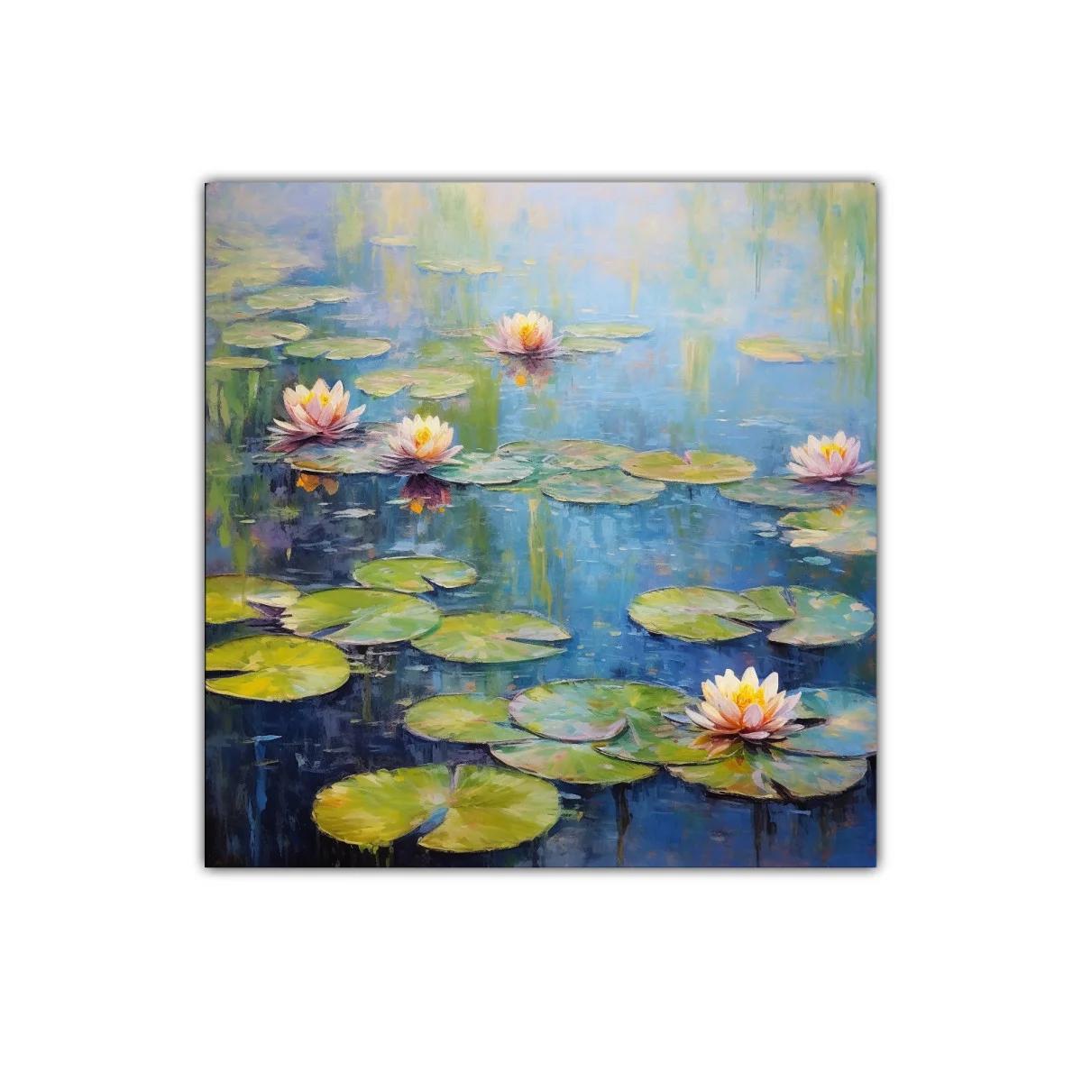 Serenidad acuática con flores de loto y hojas verdes — imagen principal