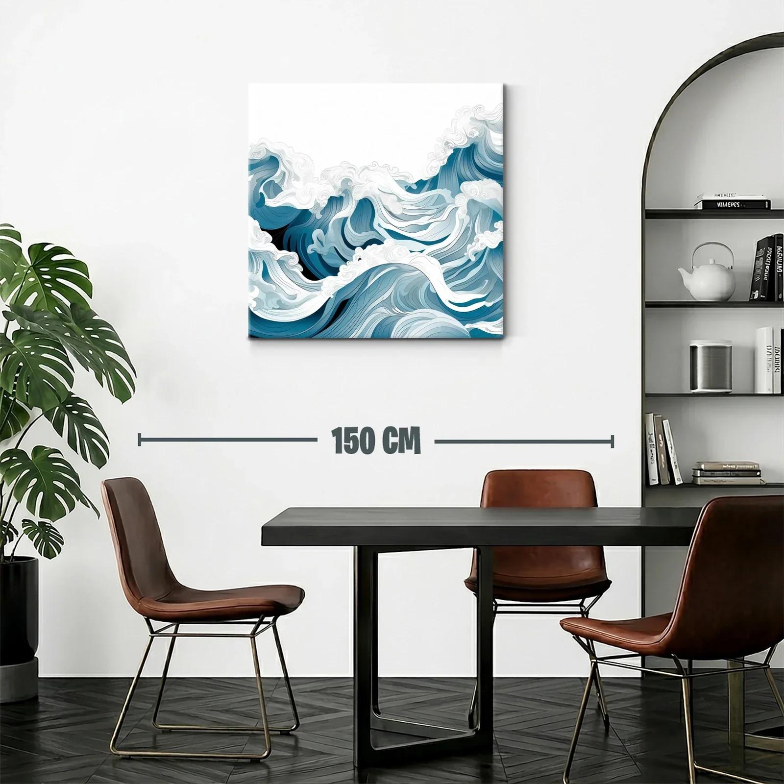 Movimiento fluido de olas en paleta azul y blanco — miniatura 2